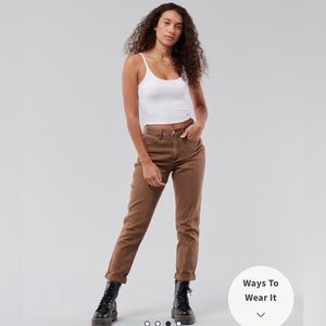Curvy High-Rise Brown Mom Jeans
